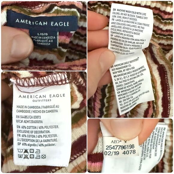 American Eagle Striped Ribbed Halter Top in Multicolor - Picture 7 of 8